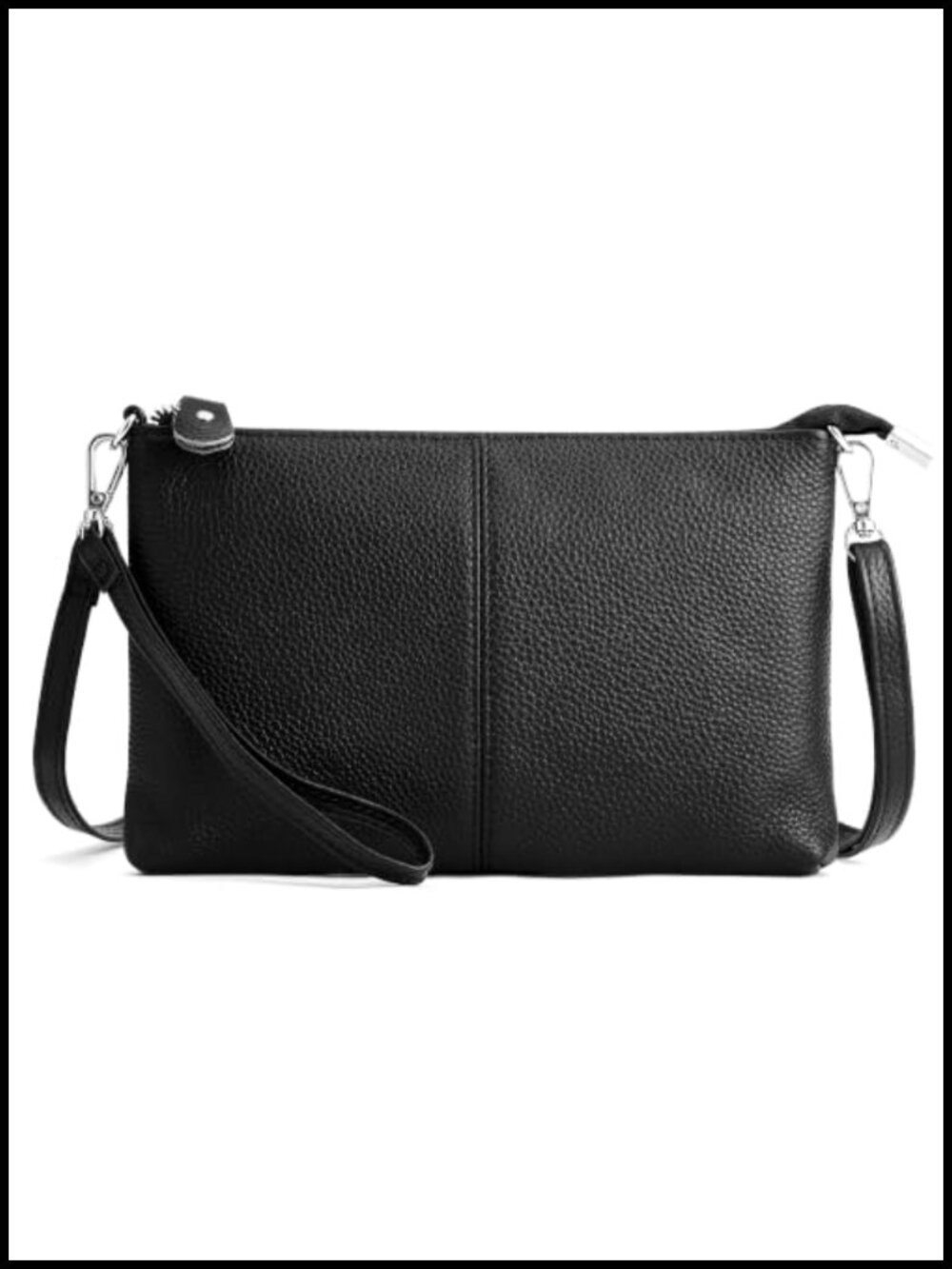 Genuine Leather Small Crossbody Wristlet Wallet RFID Blocking Purse